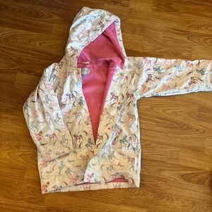 Powell Craft Unicorn Raincoat - Pink Terry Lined - 6/7
